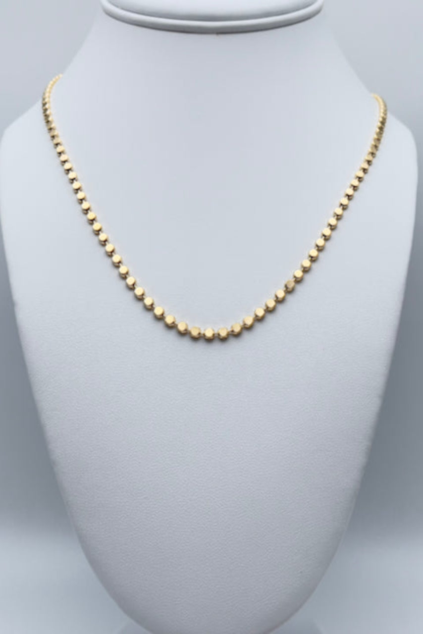 Flat bead gold-filled necklace
