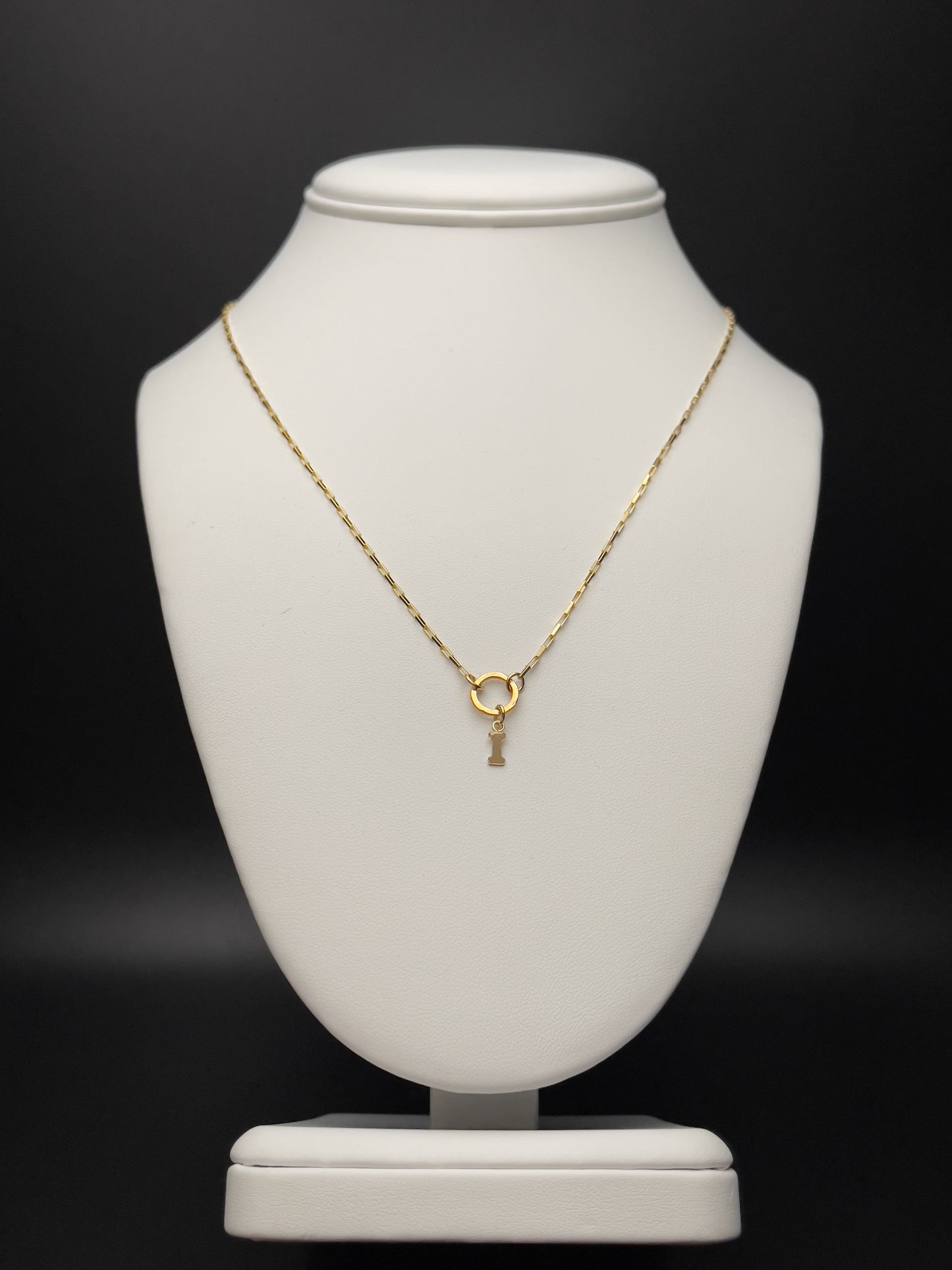 Image of necklace with an initial charm.