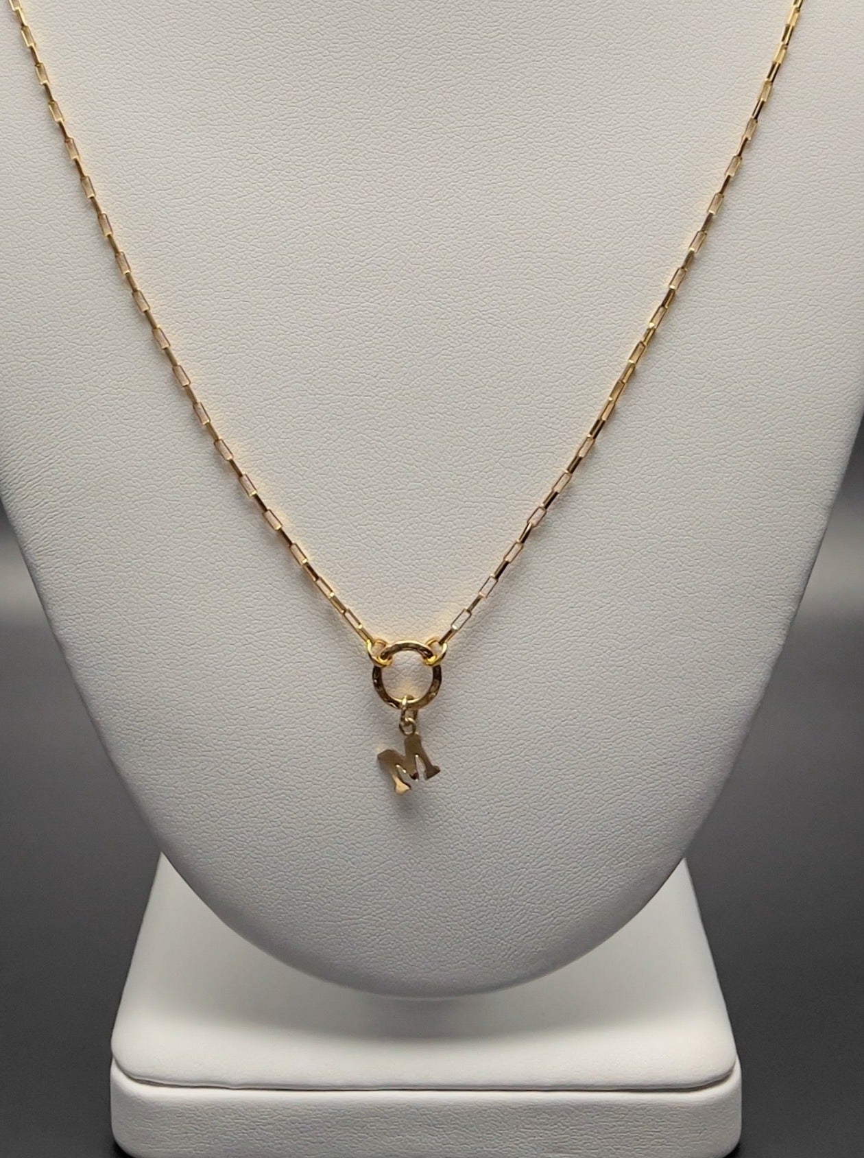 Image of necklace with an initial charm.
