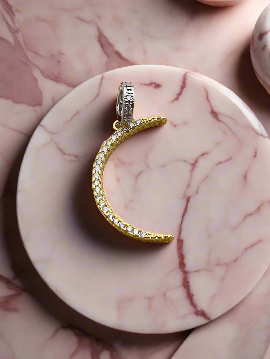 Cheeky Crescent Moon Charm - Maricel