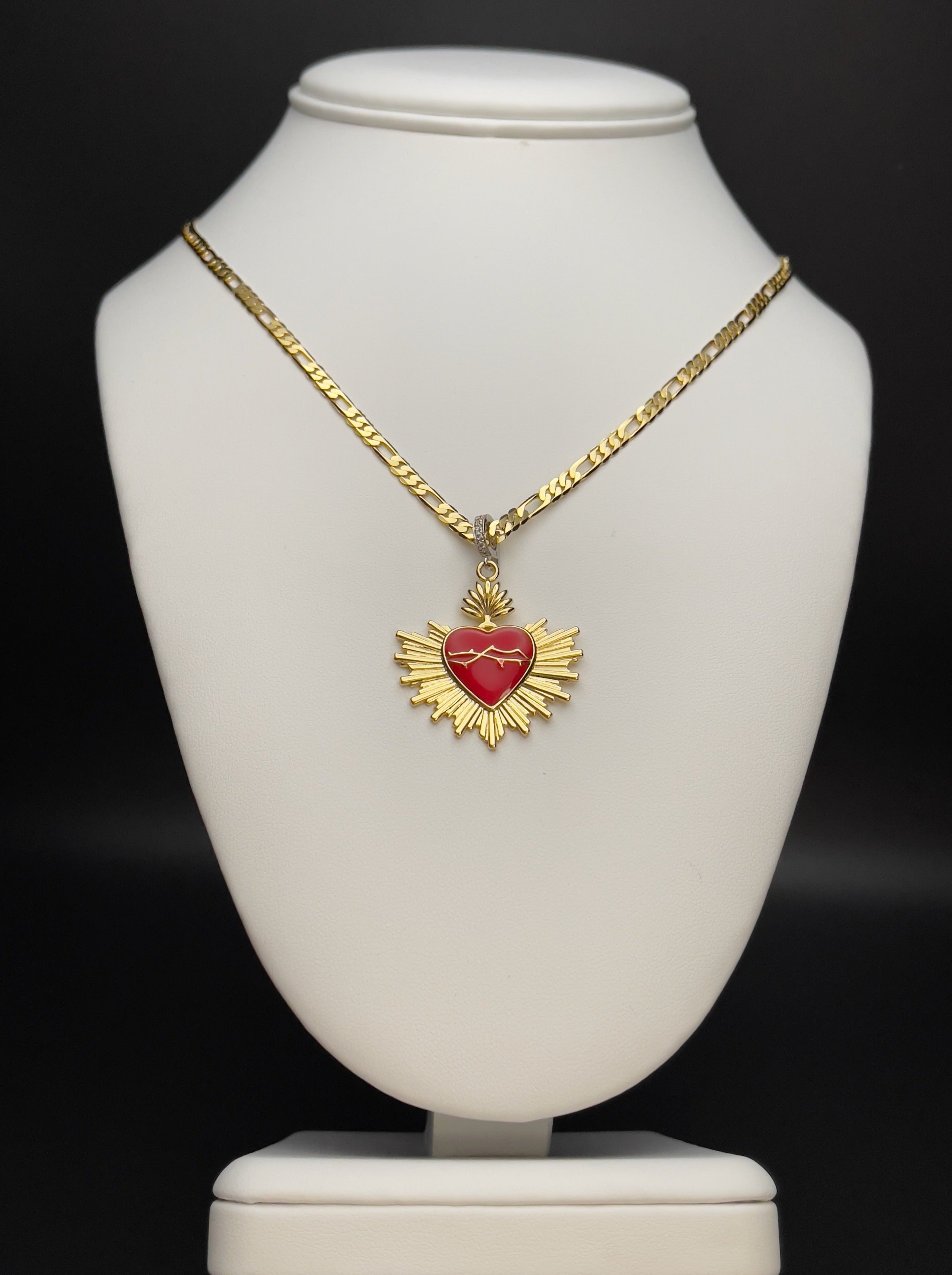 Brass Cubic Zirconia Heart Trend Regligious Virgin mary Pendant Necklace -  1000923502