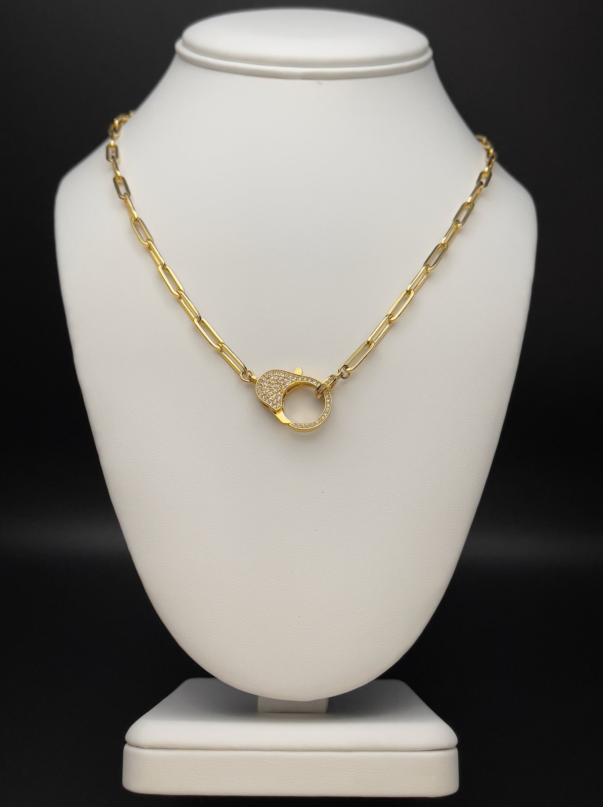Image of necklace with cubic zirconia clasp